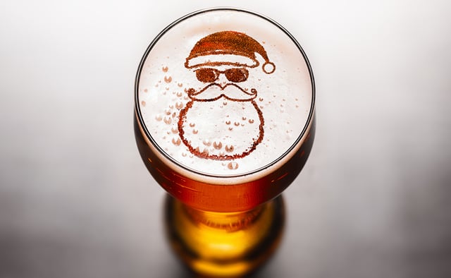 Santa in a Beer Glass LR